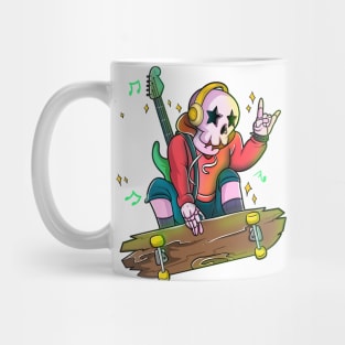 Skateboarding Skull Mug